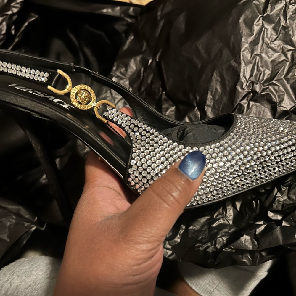 Versace Slingback Pumps Size 41 color silver multi